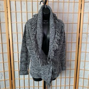 Amita Wooly Fringe Cardigan Sweater